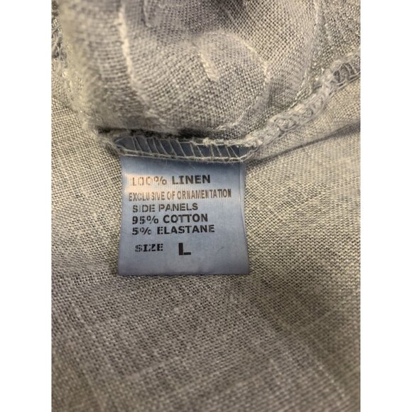 Lina Tomei L Linen Embroidered Lightweight Midi Dress Coastal - Picture 9 of 9